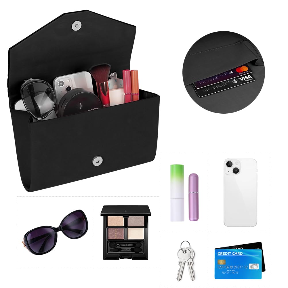 OSDUE Evening Bag Clutch Purses for Women, Glitter Evening Bag Sparkling Envelope Packet with Detachable Chain for Prom Wedding Party Banquet Date (Silver)