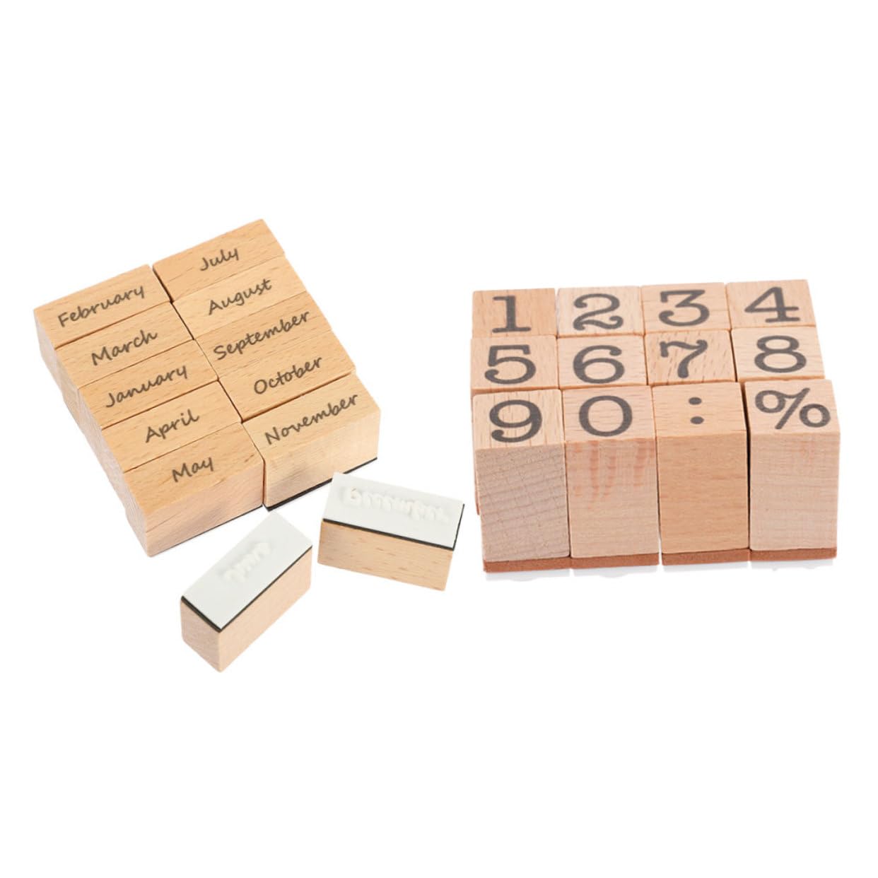 Operitacx 8sätze Holzstempeln Für Scrapbooking Dekorative Monats Und Zahlenstempel Für -karten Tagebuchgestaltung Und Handwerk Vintage-design Langlebig Und Vielseitig