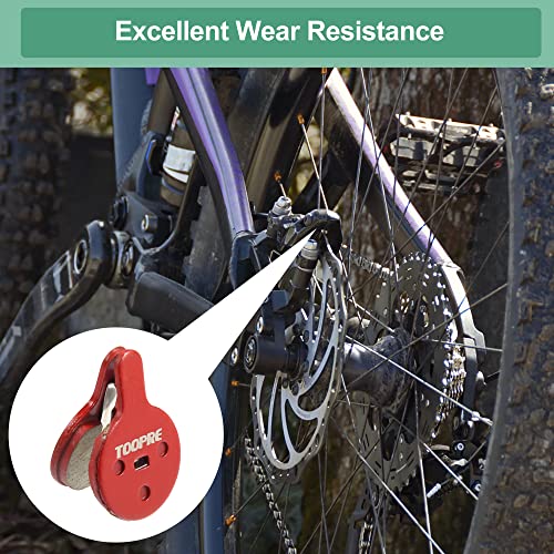 X AUTOHAUX 4 Pair Resin Disc Bike Brake Pads with Spring Leaf for Bicycle, Red - Image 3
