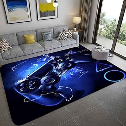 Gamer Controller Große Teppiche für Wohnzimmer Schlafzimmer Kinder Spielen Krabbelmatte Teenager Junge Graffiti Spielkonsole Teppiche Rutschfeste Bodenmatte Fußmatten Cover