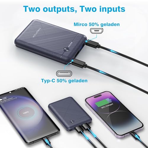 Image of Candytech PB3C2 10k Mah 22.5W PDQC Compact Powerbank | 18W Fast Charging Input via a Type-C Port 