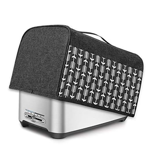 Yarwo Funda Tostadora, Funda para 4 Rebanadas Ranuras Largas Tostadora, con Bolsillos y Asa Superior, Resistente al Agua, Negro con patrón de flecha