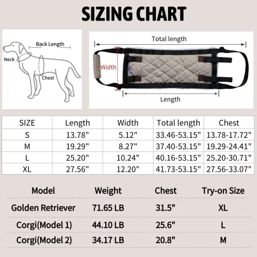 Wider Dog Lift Harness with Handle Help Elderly Canine Back Leg Disabled, Older Dogs Lifter Front or Rear Knee Brace for Torn ACL, Recovery Sling for Hind Hip Support, Large Wider Dog Lift Harness with Handle Help Elderly Canine Back Leg Disabled, Older Dogs Lifter Front or Rear Knee Brace for Torn ACL, Recovery Sling for Hind Hip Support, Large