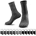 Produktbild SmartQian 12 Paar Socken Herren Damen Baumwollsocken Schwarz für Business Komfort-Bund UnisexDunkelgrau×5 hellgrau×2 schwarz×5, 43-46