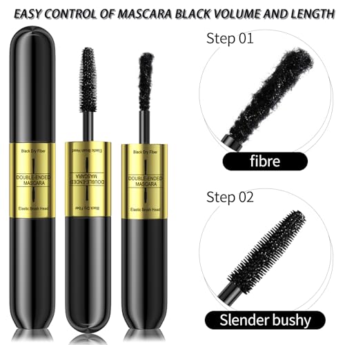 2-In-1 Smudge Proof Mascara With Essence Black Waterproof & Fibre Mascara Multifarious Effects-Mascara For Sensitive Eyes-Lash Princess Mascara-Sky High Mascara-Black Mascara Long Lashes-4D 5D Mascara - Image 7