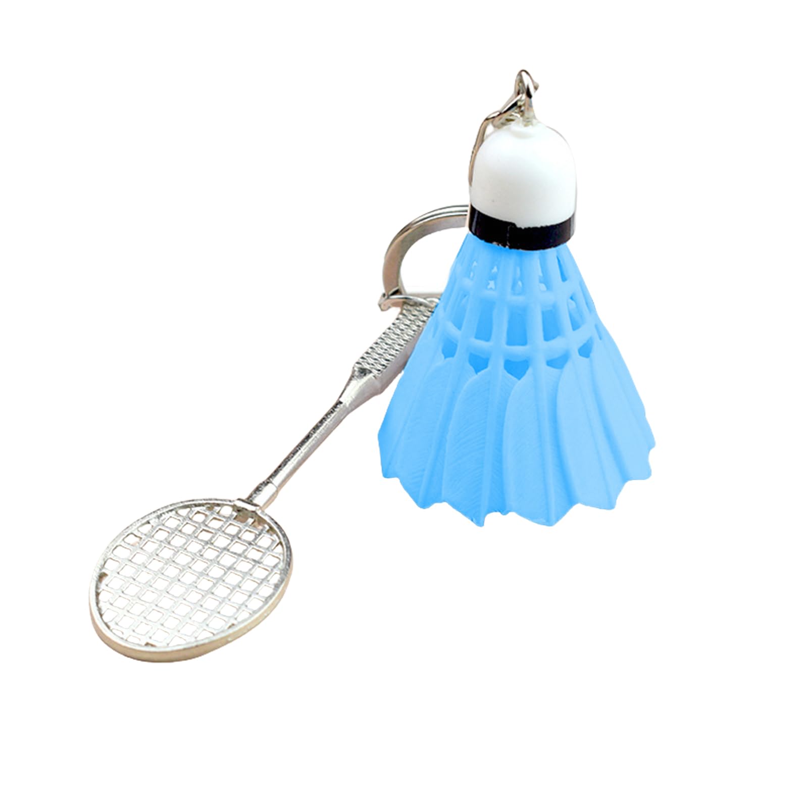 Mzran Unisex Blue Creative Badminton Racket Keychain Alloy Key Holder Accessory For Sports Enthusiasts And Fashionable Everyday Use