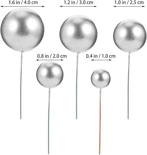 Miniatura 5 de Toddmomy 60 piezas de bolas doradas plateadas para decoración de pasteles, mini globos para decoración de pasteles, cupcakes, decoración de