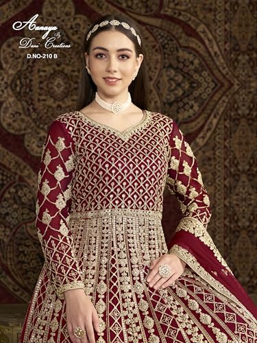 Vestido de recepción largo estilo Anarkali para bodas de noche 4