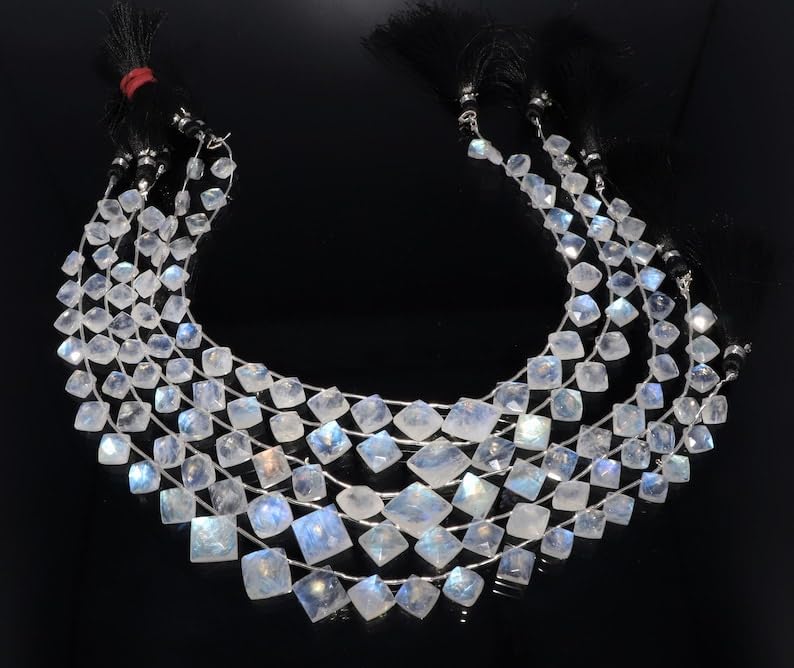 Perles à facettes blanches de fabrication de bijoux uniques fait main de 8 x 16 mm