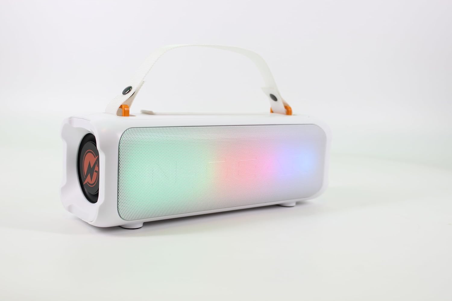 N-Gear Blazooka 703 White Cassa Bluetooth Karaoke 100 W con Luci LED | 100 W, Bluetooth, batteria fino a 5 ore, microfono wireless, luci RGB, USB e AUX, peso 738 g, design portatile bianco