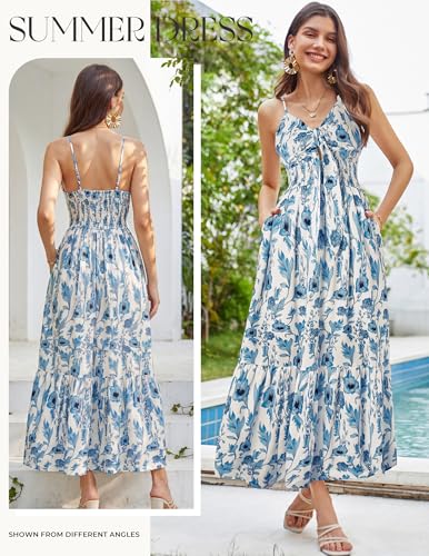 Image of GRACE KARIN Womens Summer Floral Maxi Dresses 2026 Long Flowy Boho Dress Beach Vacation Sundresses Casual Clothes with Pocket