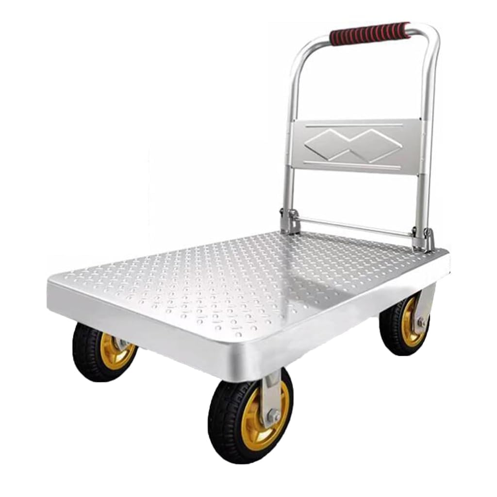 Chariot à plateforme pliable 800 kg avec roues et poignée pour charge lourde