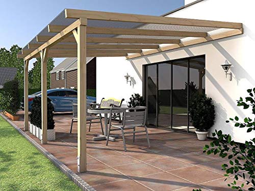 Preisvergleich Produktbild Prikker Terrassenüberdachung USEDOM V Wintergarten 500 x 400 cm Leimbinder Fichte