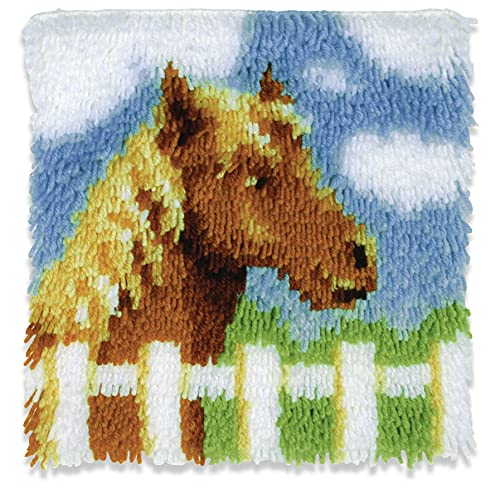 Image of Wonderart Pony Latch Hook Kit, 12 inch X 12 inch