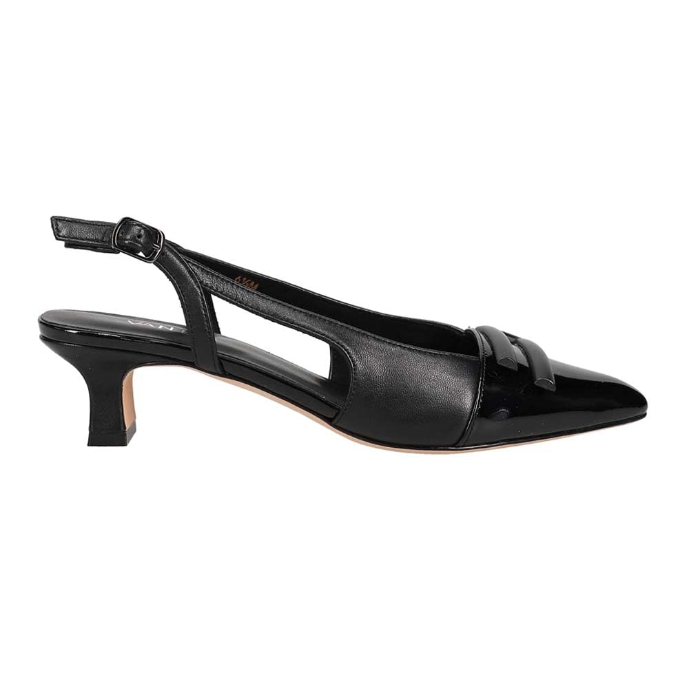 VANELi Womens Tady Pointed Toe Slingback Pumps Dress Casual Low Heel 1-2" - Black - Size 8 M