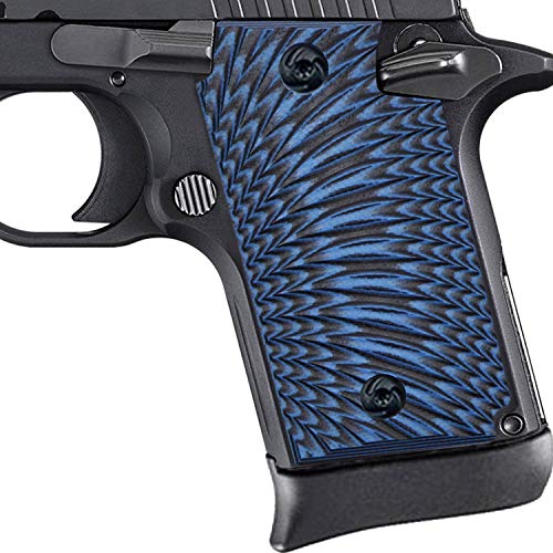 Guuun G10 Grips for Sig P938 Sunburst Texture - Blue/Black