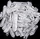 Sahoottie Natürlicher Bergkristall Steine Spitzen Klarer Quarz Stab Polierter Klare Spitze UnregelmäßIger Kristallstein Spitze für Balance Energie Heilsteine Reiki Steine 100g (3-5cm)
