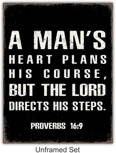 Miniatura 4 de Christian Wall Art - Religious Wall Decor- Christian Gifts for Men - Motivational Quotes Scripture Wall Decor - Man cave Decor - Positive Quotes