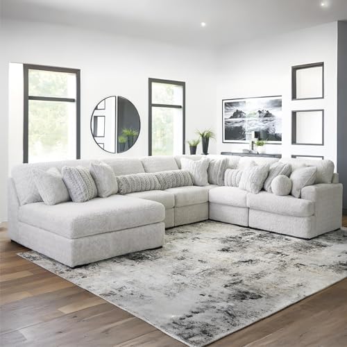 Image of Signature Design by Ashley 6-Piece Modular Sectional with Chaise, White