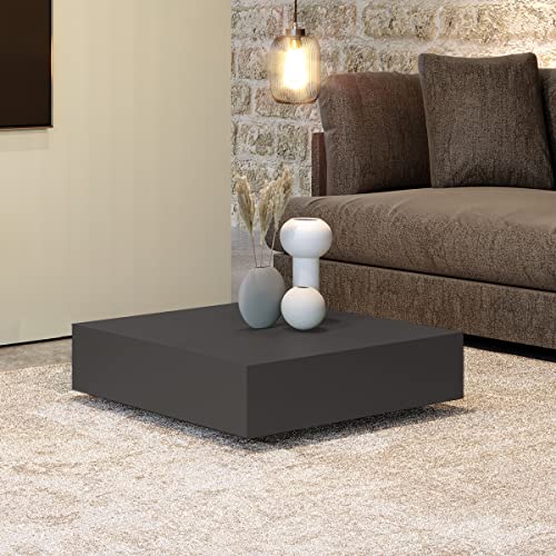 Table basse Square, table de salon, table basse, table de canapé 60 x 60 x 18 cm (anthracite)