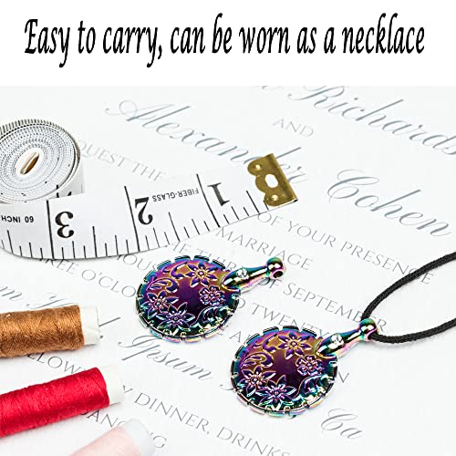 AXEN 2PCS Yarn Cutter Pendants, Antique Metal Thread Cutter Round Shape Cutter Tools for Sewing, Vintage Dazzle Metal - Thumbnail 5