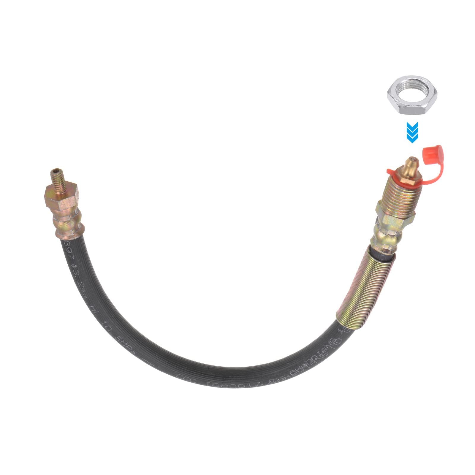 sourcing map Tuyau de graisse flexible avec filetage M6 x 1 mm de longueur 30 cm avec vis hexagonale de fixation pour lubrification de pistolet à graisse