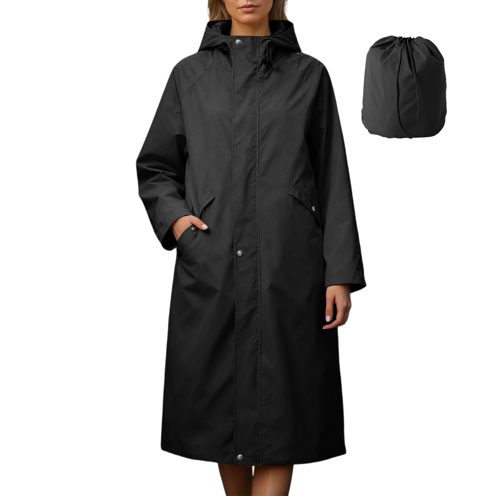 Genérico Impermeable Hombre - Chaqueta Impermeable Cortavientos Ajustable Ligero Para Mujer Abrigo Rompevientos Lluvia Chaqueta De Mujer