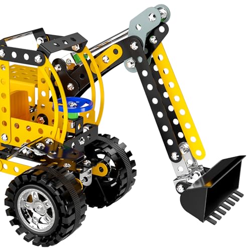 Image of Lucky Doug Stem Building Projects Toys for Kids Boys 8 9 10 11 12 Year Old, Metal Building Construction Model kit, Building Blocks DIY Toy