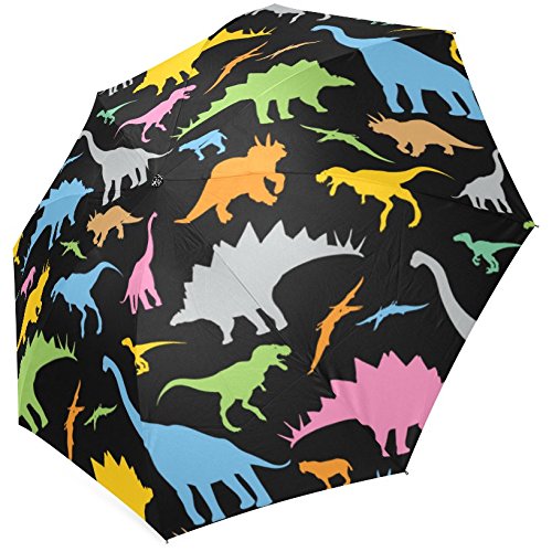 InterestPrint Hipster Dinosaur Foldable Umbrella 43" Arc
