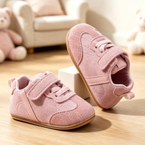 Image of Baby Boys Girls Sneakers Toddler Non-Slip Soft Rubber Sole First Walking Shoes Infant Newborn Crib Dress Shoes
