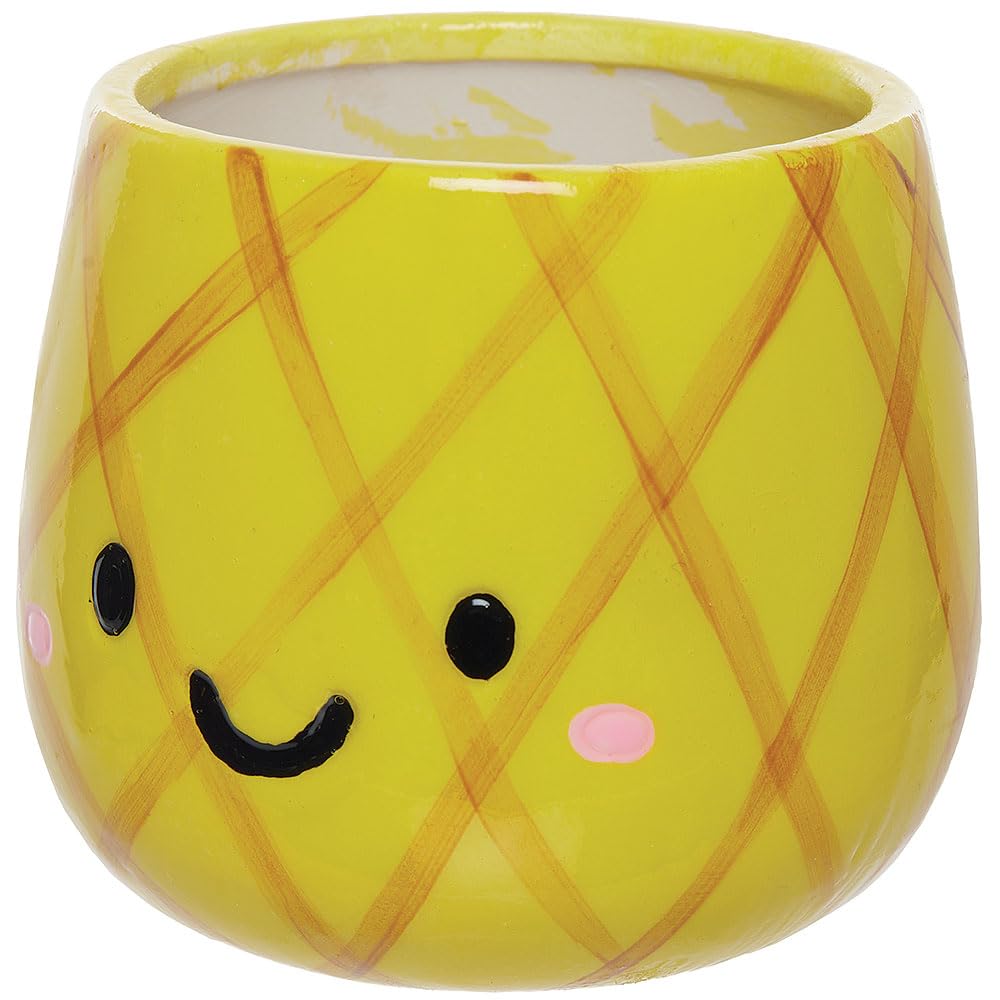 Baker Ross WA155 Ceramiczne doniczki Grass Head – zestaw 3 sztuk, ceramiczne doniczki do dekoracji i uprawy roślin