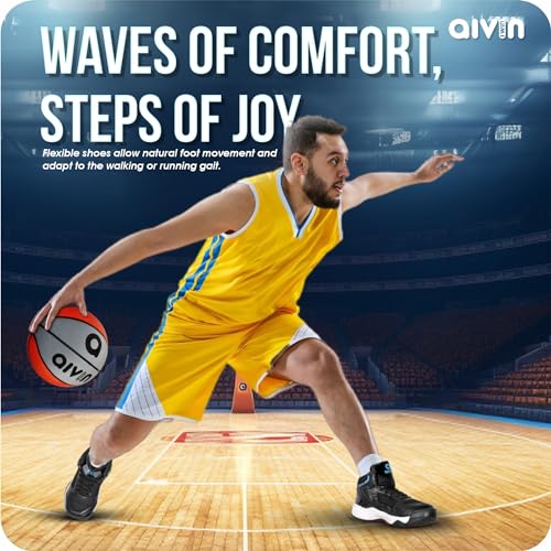 Image of Aivin Wave Men's Basketball Shoes I Superior Traction I Slip Resistant Rubber Outsole I EVA Insole for Plush Comfort I Padded Ankle Collar for Support