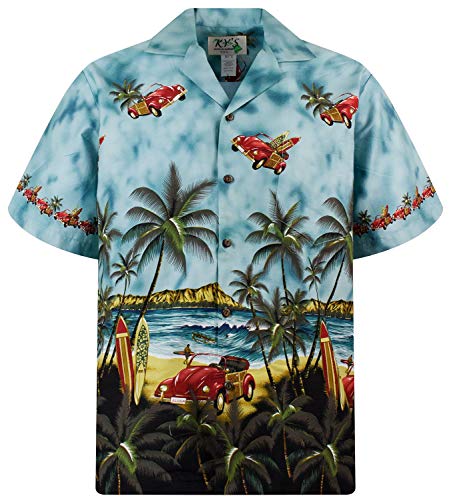 KY´s Original Camisa Hawaiana, Flying Beetle, verde XL