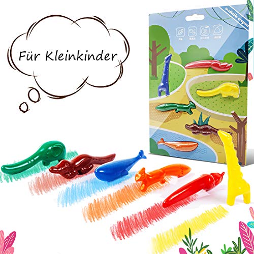 ONCCI Crayons de Bébé Non-Toxiques Crayons Maquillage pour Enfants Animals Forms