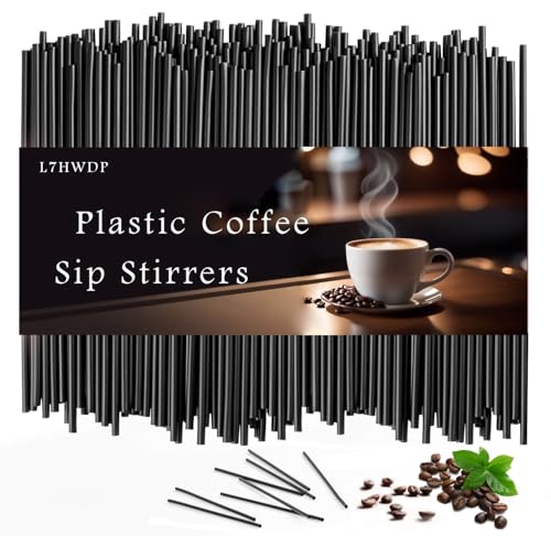 500 Pcs Coffee Stirrer and Holder Set Coffee Stir Sticks Coffee Stirrers 5” Plastic Cocktail Stirrers For Drinks for Mixing Coffee Milk Cocktail Drinks Coffee Home Kitchen Party Supplies (black)
