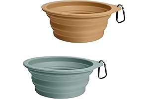 PetBonus Collapsible Dog Bowls - Foldable Pet Cups for Food and Water