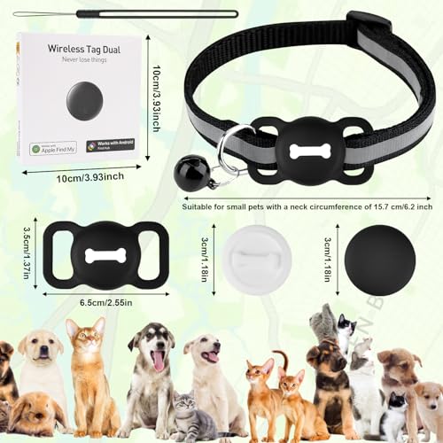 GPS Tracker Katze, GPS Tracker für Hunde Ohne ABO, Mini Katzen Tracker, Katzentracker Hundetracker Kompatibel mit Android & iOS, Weltweite Standortverfolgung, Gepäckortung