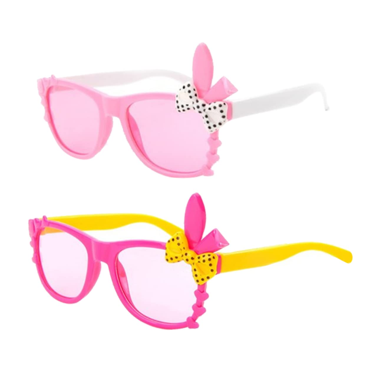 WOFASHPURET 2pcs Rabbit Ear Sunglasses for Kids Polarized Glasses Bowknot Random Color