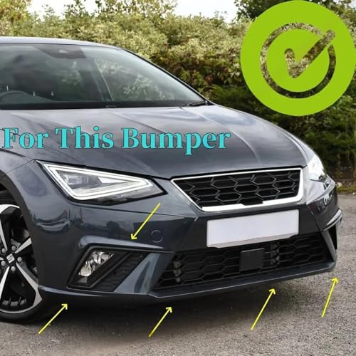 Kit lèvre avant pour Seat Ibiza MK5 2017-2025 spoiler de pare-chocs noir brillant