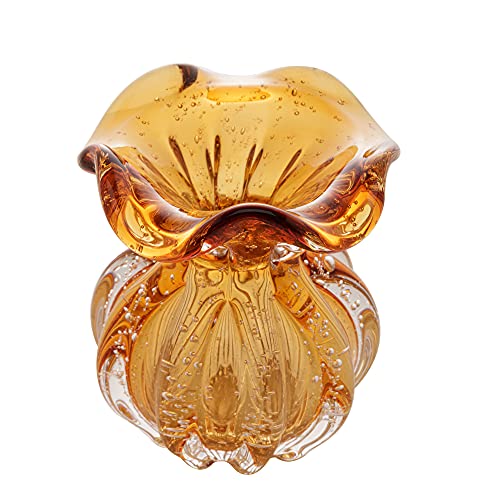 VASO DE VIDRO WOLFF 10X11CM ITALY ÂMBAR