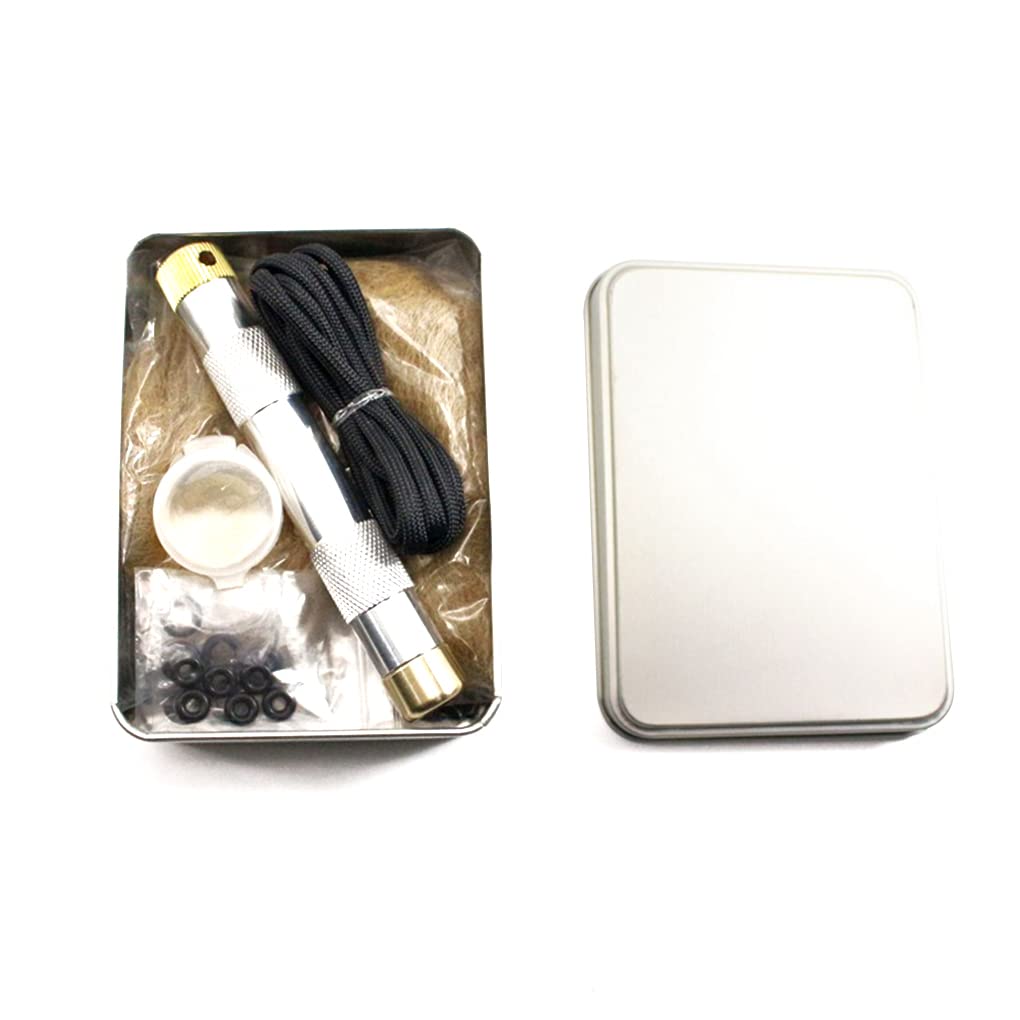 Brass Fire Piston Kit Portable Aluminium Alloy Flame Maker Air Compression Emergency Picnic Traveling Fishing Survival Tool Silver