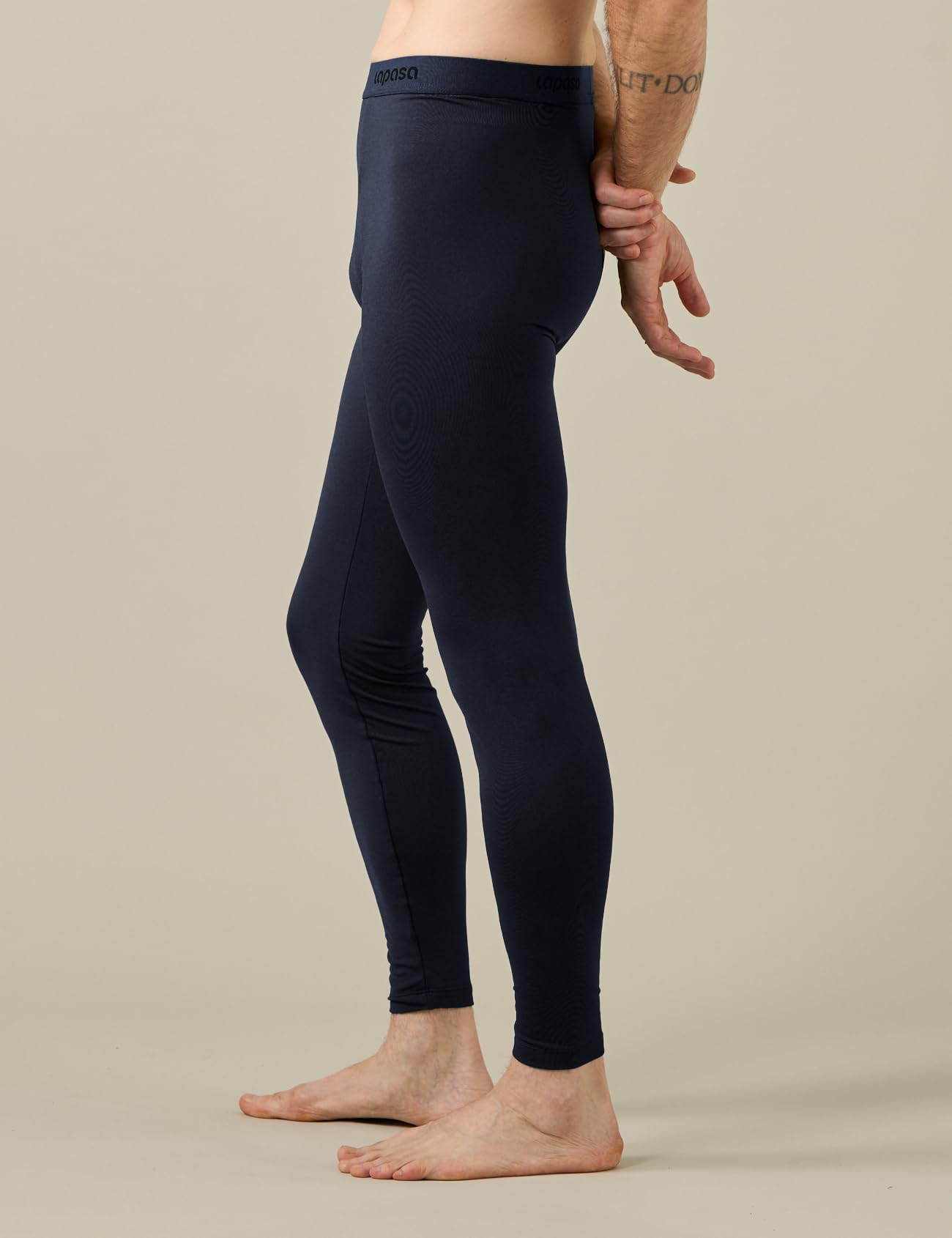 LAPASA Pacco da 2 o 1 Calzamaglie Termica Uomo Fodera in Pile Medio/Pesante Pantaloni Termici Sportivi Strato Base Biancheria Intima Leggings Caldi M10/M25/M56