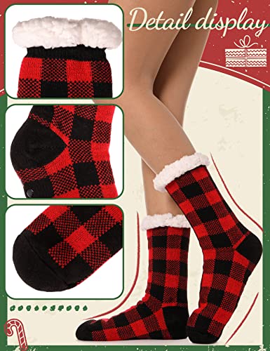 ANTSNAG Womens Slipper Socks Fuzzy Fluffy Cabin Cozy Winter Thick Warm Comfy Fleece Soft Grips Christmas Socks4