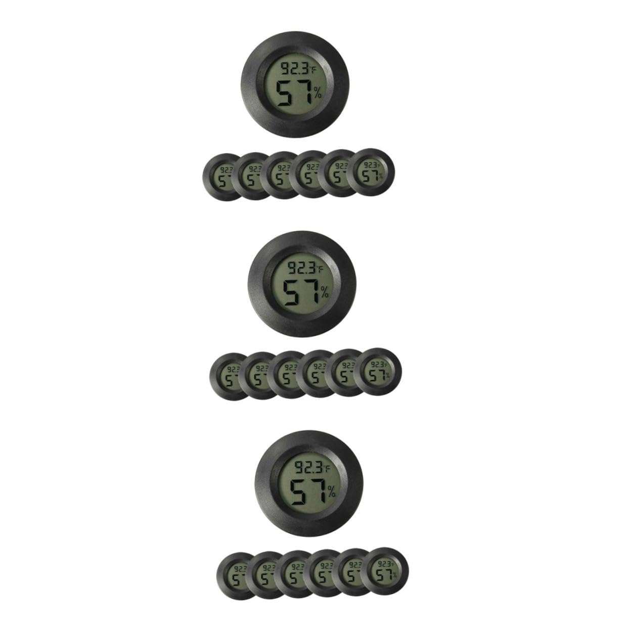 DOITOOL 21 Pezzi Termometro Igrometro Digitale Mini per Terrario e Tartarughiera Sensore Umidità e Temperatura Plastica Resistente per Uso Interno ed Esterno in d'Inverno e