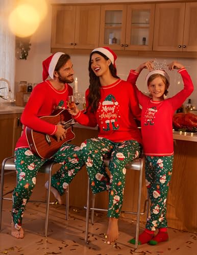 Ekouaer Men Pajamas Set Two Pieces Christmas Sets for Family Photo - image 3