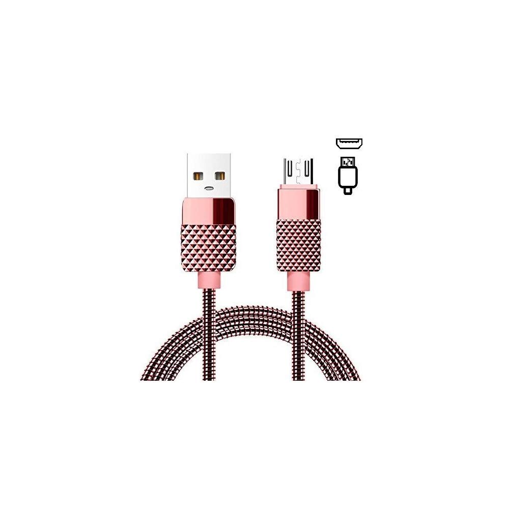 OPTA DTC Series Pineapple Design Metal Fast Charging Cable +Data Transfer Cable (3.3 ft) |Almost Unbreakable | Bending & Weather Resistant | for All Devices (Micro USB, Rose Gold)
