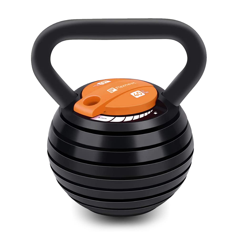 Flexnest The Flexikettle 7-in-1 Adjustable Weight Kettlebells, German Designed Adjustable Weights 10 lbs to 40 lbs, For Men & Women, 40 lbs - Black & Orange (B08WL88JMK) Amazon Price History, Amazon Price Tracker