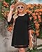LookbookStore Black Dresses for Women 2024 Casual Summer Crewneck Little Black Dress for Women 3/4 Bell Sleeve Loose Party Dress Black Wedding Dress Size S Size 4 6