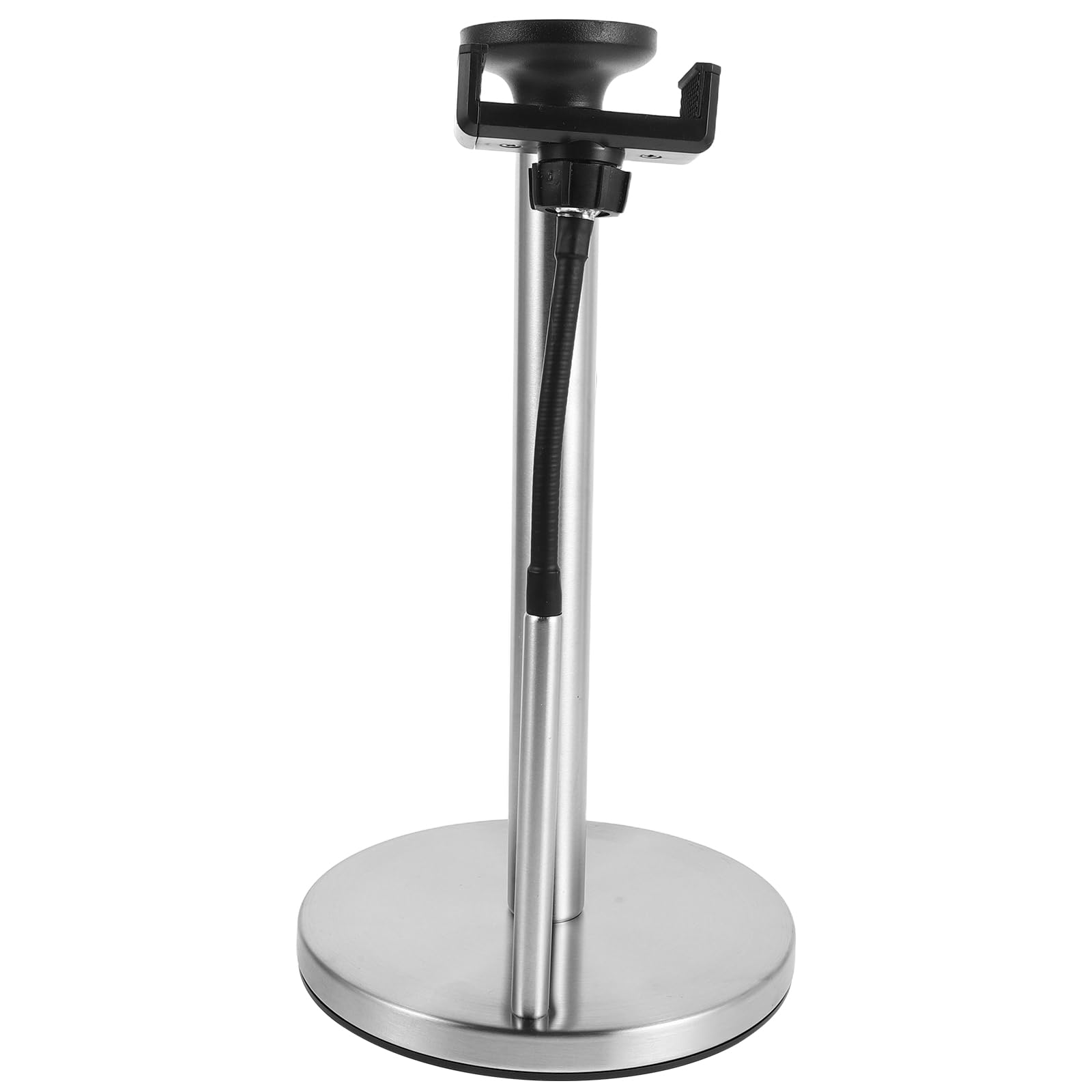 SOLUSTRE Portarrollos de Toallas de Papel de Cocina de Acero Inoxidable Cepillado, Soporte Vertical con Base Estable y Soporte para Teléfono Móvil, Dispensador Multifuncional para