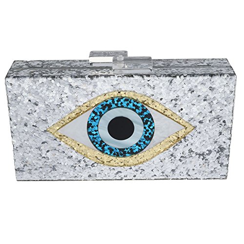 Silver Acrylic Clutch Bags Glitter Purse Perspex Bag Handbags for Women
